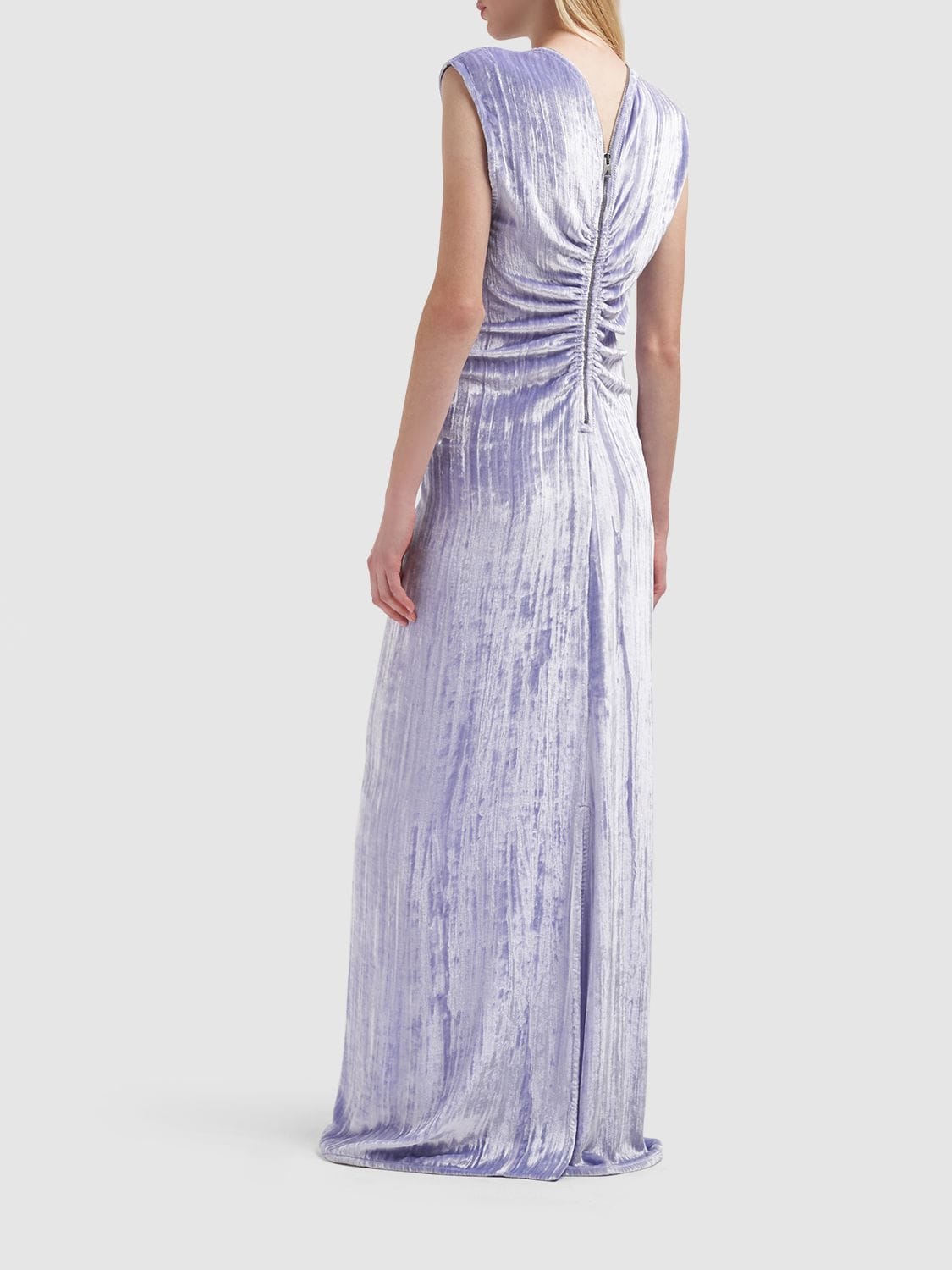 Shop Bottega Veneta Silk Blend Dress In Amethyst