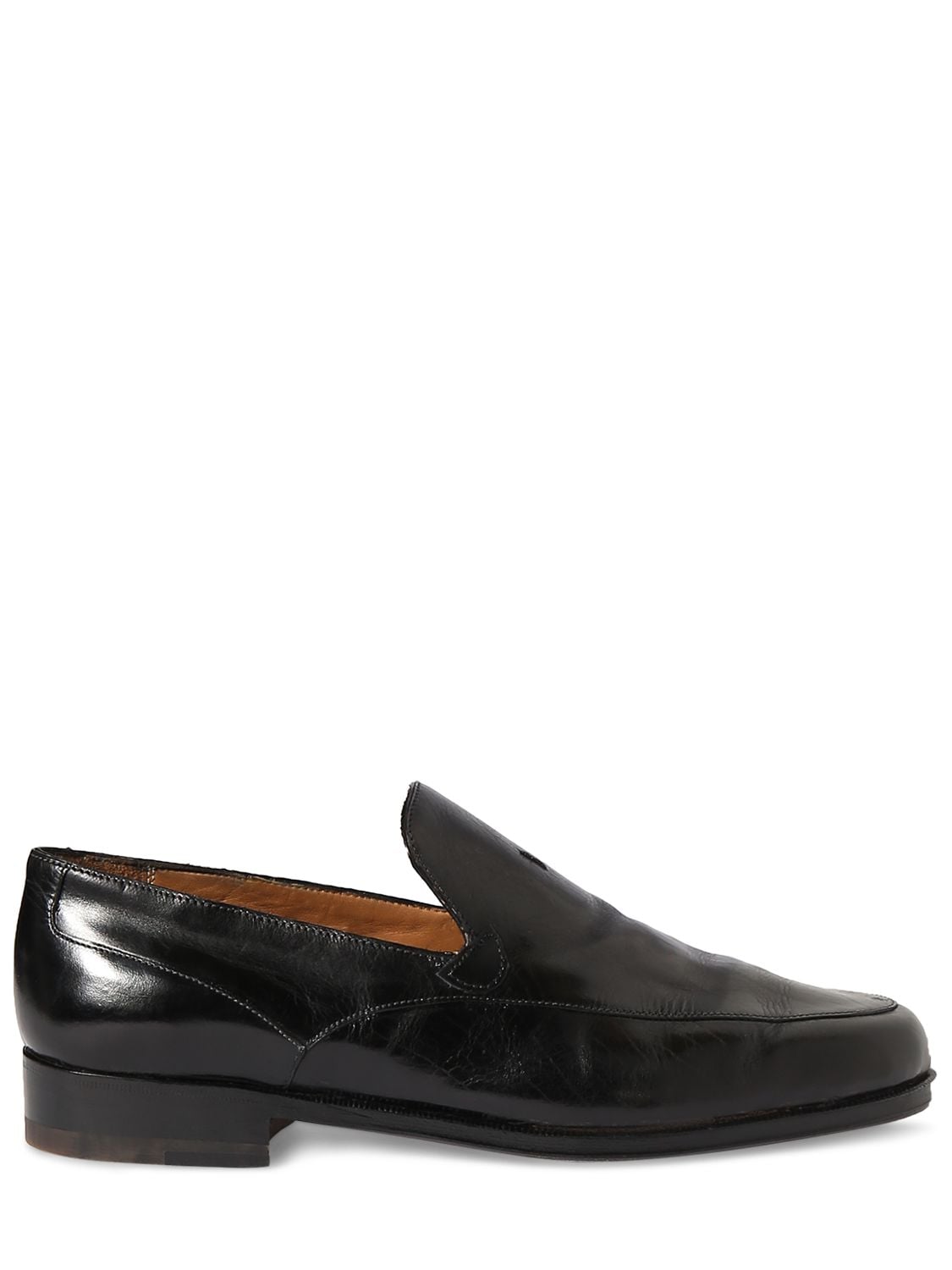 The Row 20mm Enzo Leather Loafers In Black