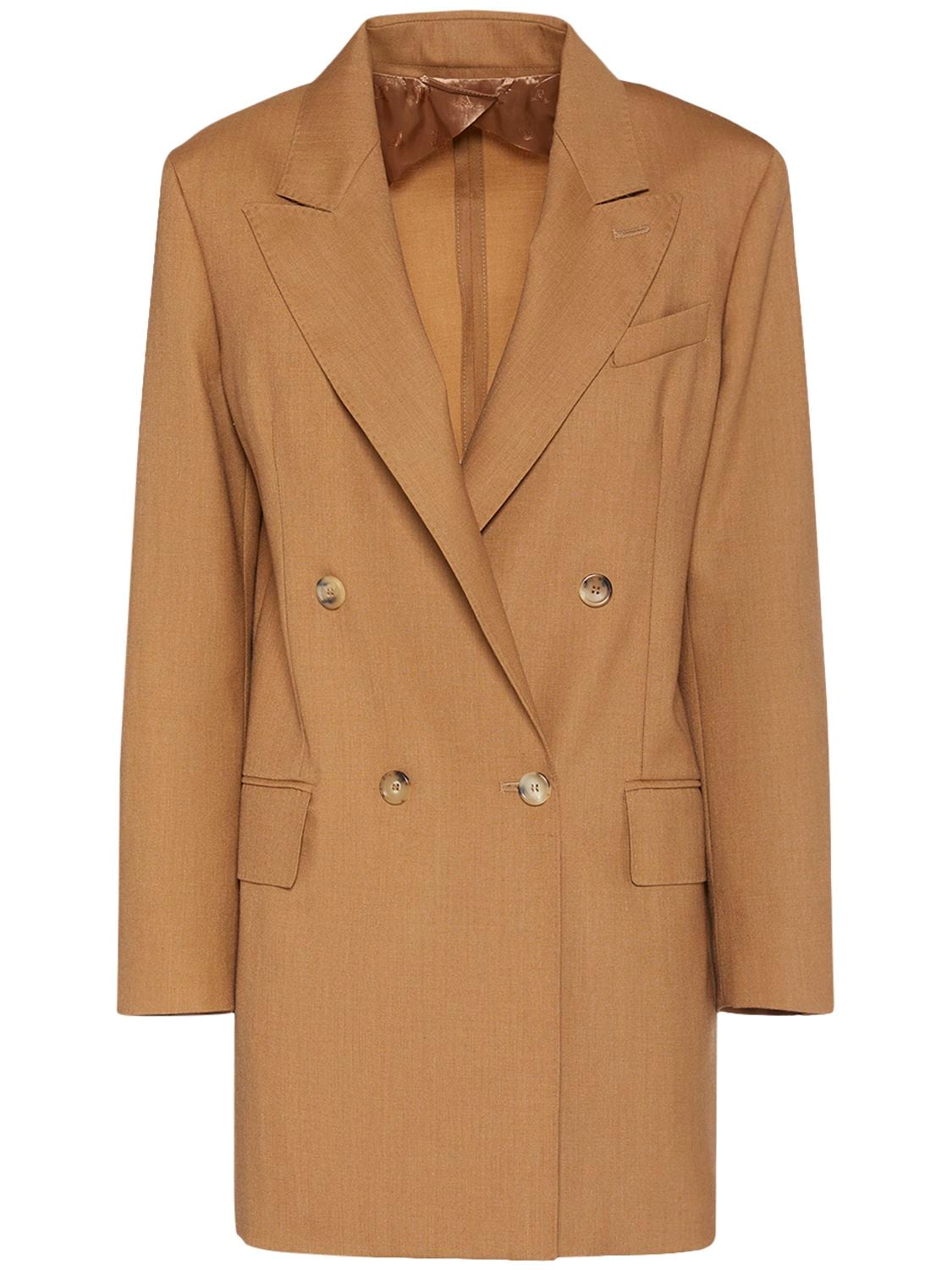 MAX MARA MIRKO WOOL BLEND TWILL OVERS JACKET