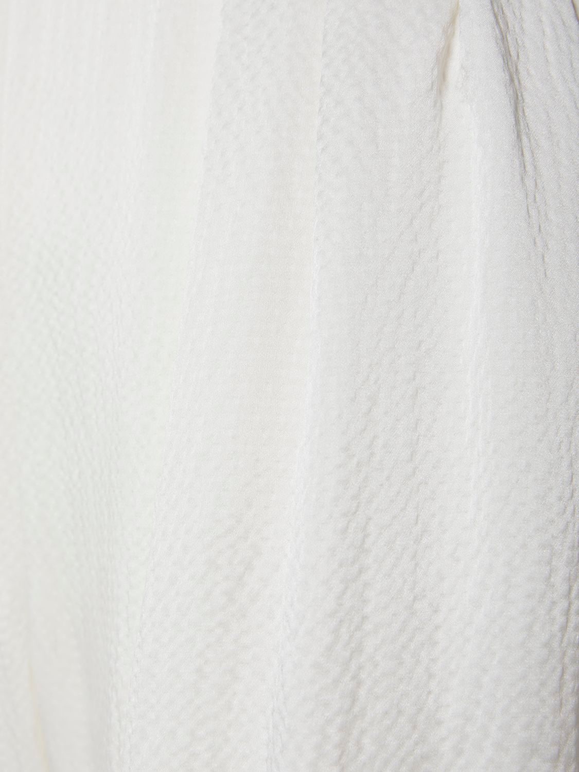 Max Mara Uncino Textured Satin Wide Pants In White
