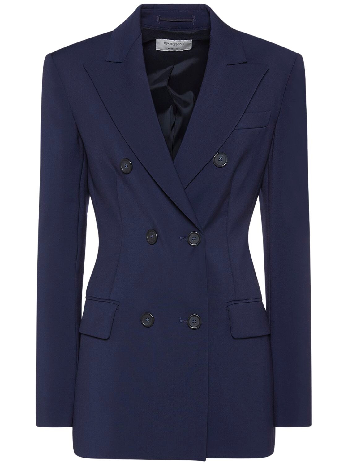 SPORTMAX ADAMO WOOL TWILL DOUBLE BREAST BLAZER