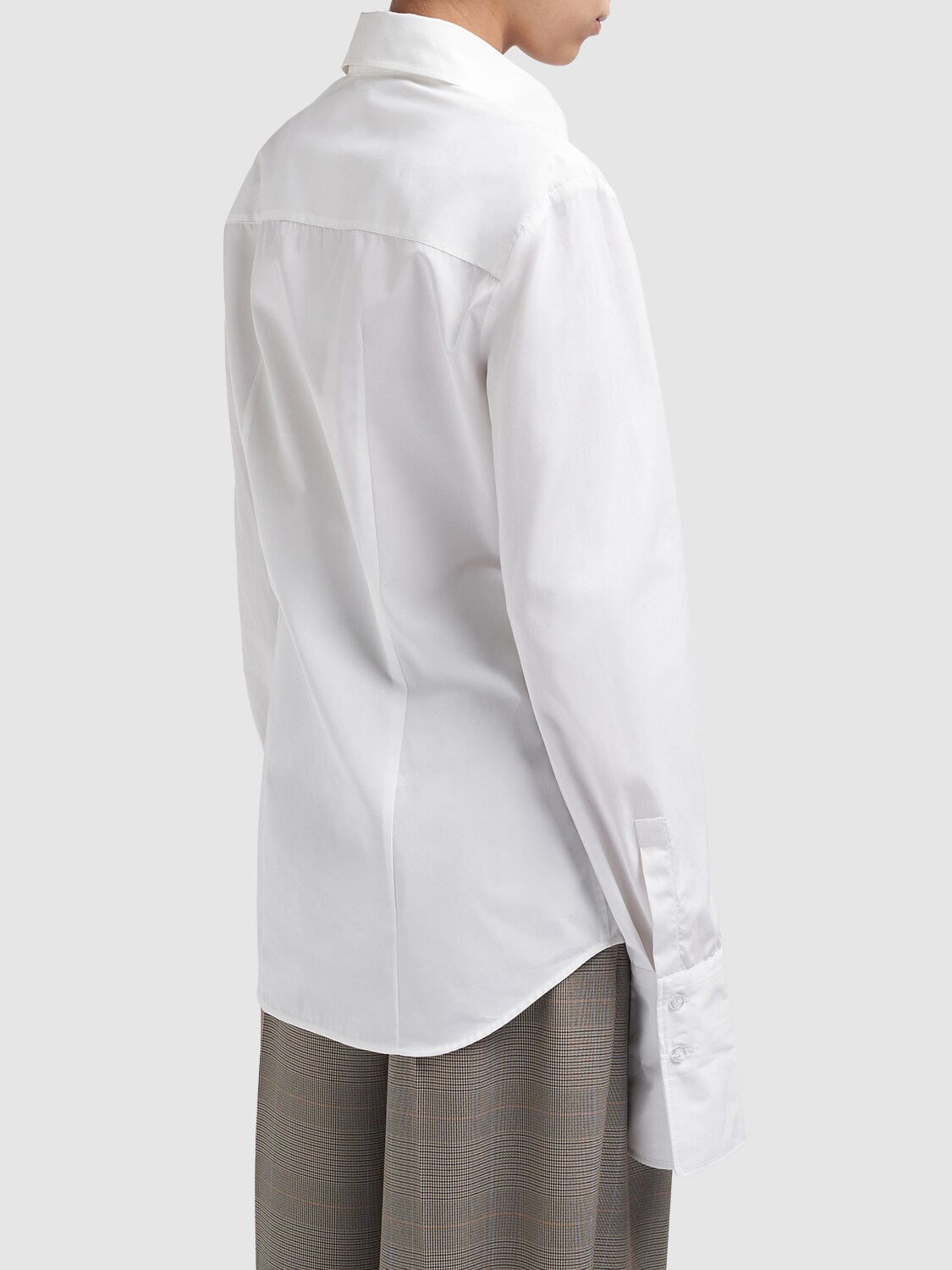 Shop Sportmax Oste Fitted Cotton Poplin Shirt In White