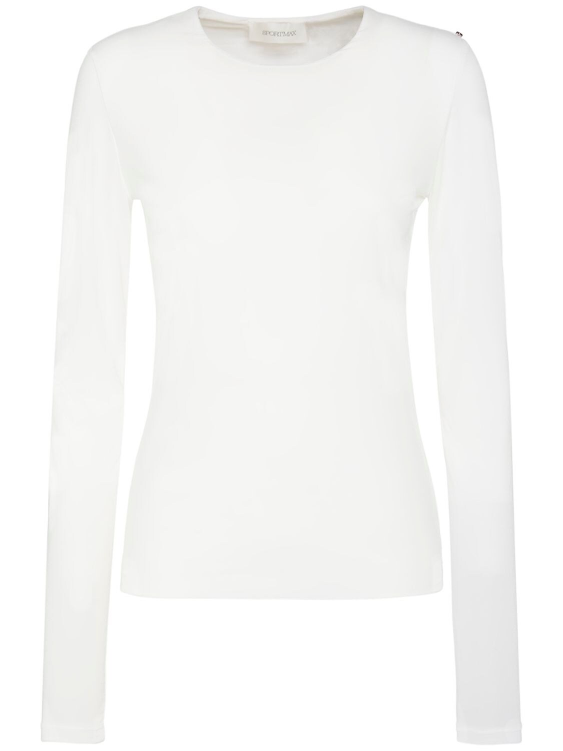 SPORTMAX FOLK JERSEY CREWNECK LONG SLEEVE TOP