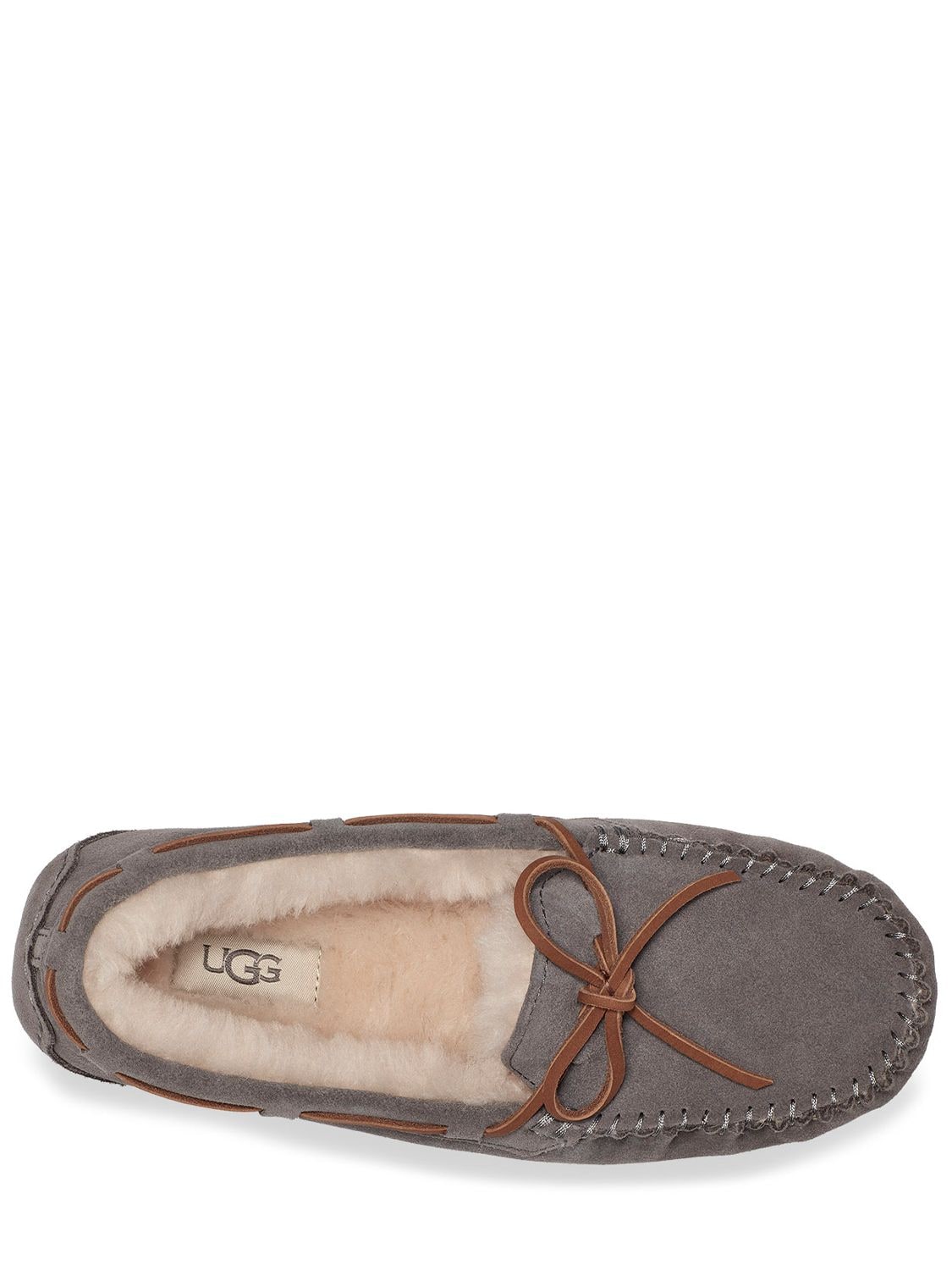 Shop Ugg 10mm Dakota Shearling Loafers In Grey