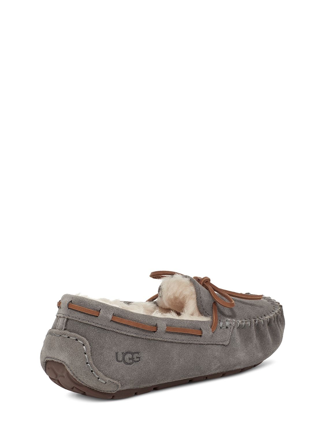 Shop Ugg 10mm Dakota Shearling Loafers In Grey