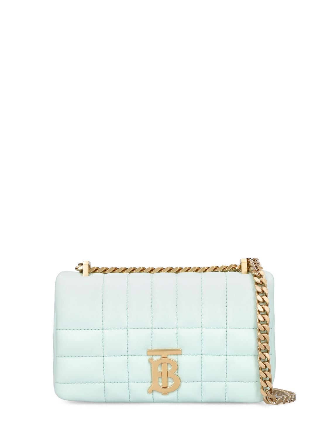 Burberry Mini Lola Quilted Leather Shoulder Bag In Cool Mint