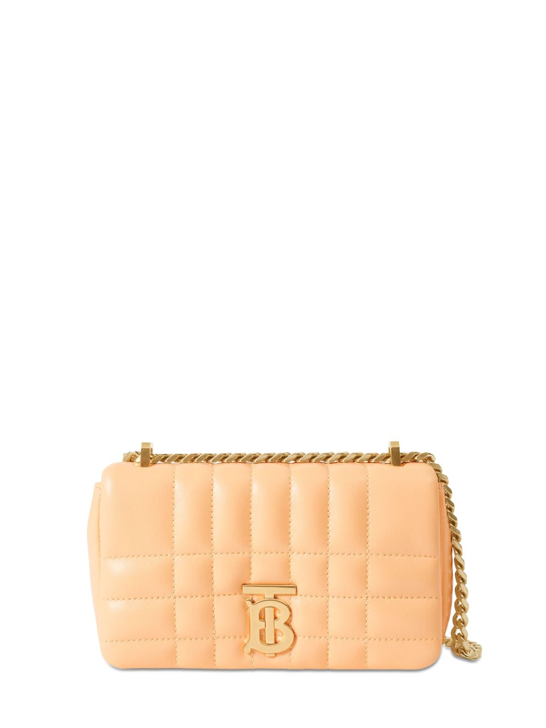 Burberry Mini Lola Quilted Leather Shoulder Bag In Golde Sand