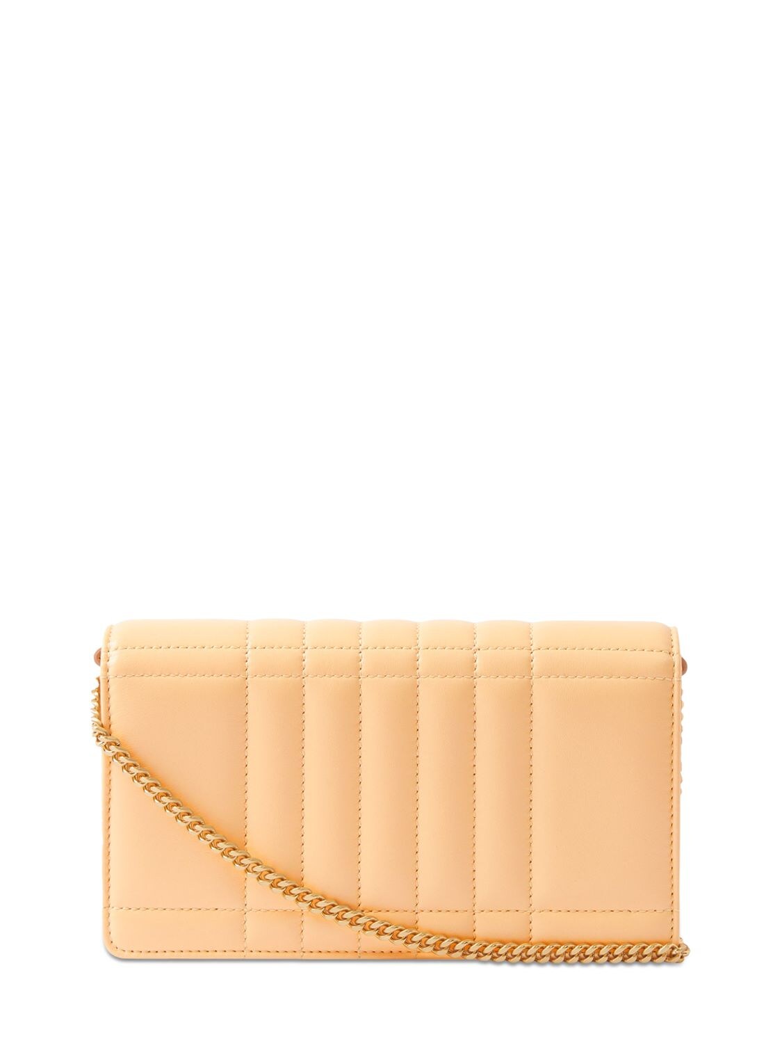 Shop Burberry Lola Quilted Leather Clutch In Golde Sand