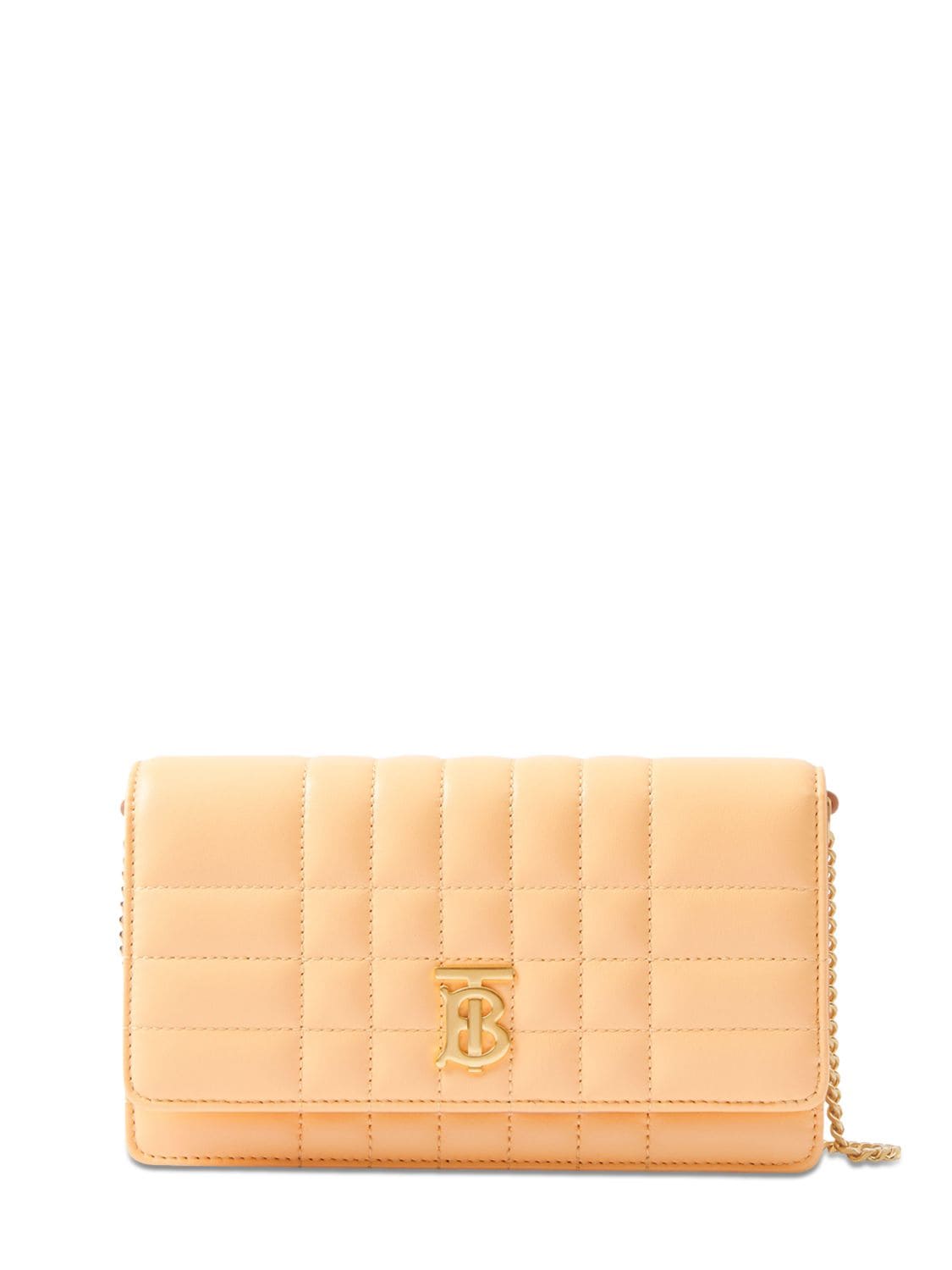 Burberry Lola Quilted Leather Clutch In Golde Sand