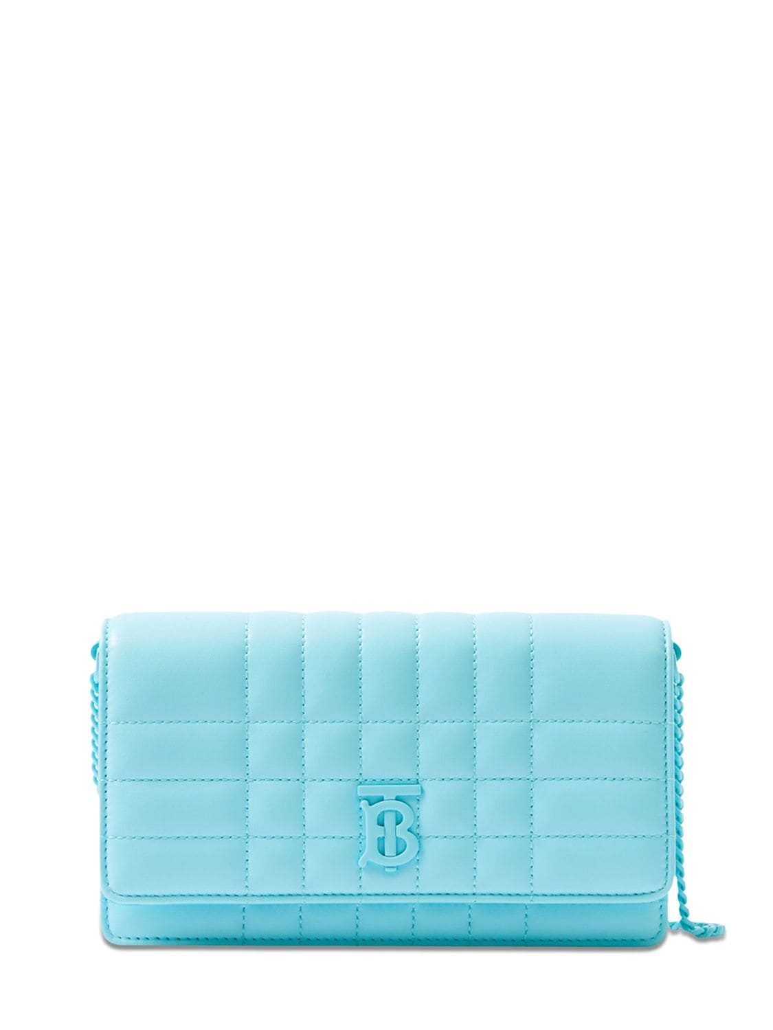 Quilted Leather Lola Card Case in Cool Sky Blue - Women