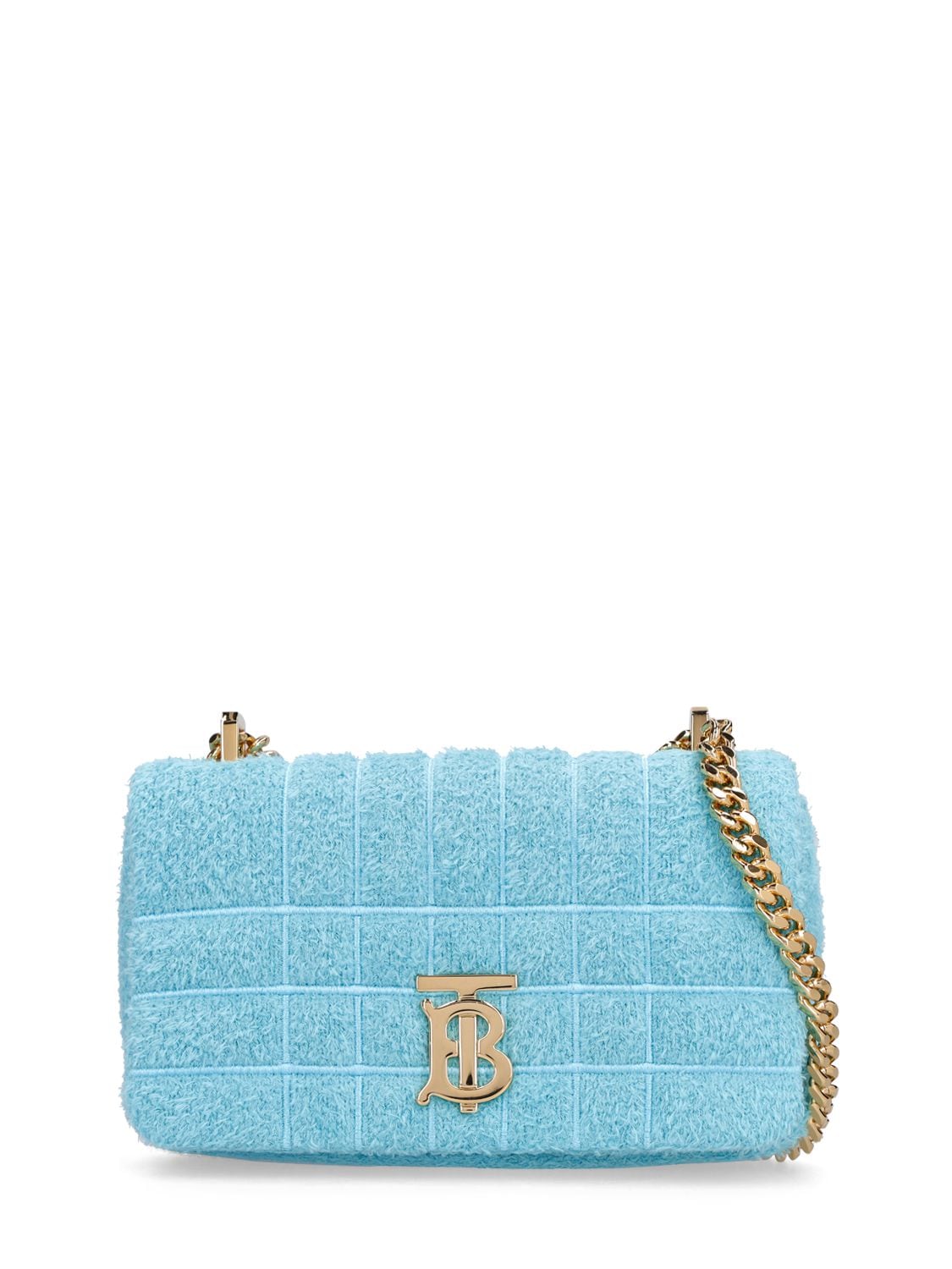 Burberry Mini Lola Quilted Cotton Shoulder Bag In Vivid Turquoise