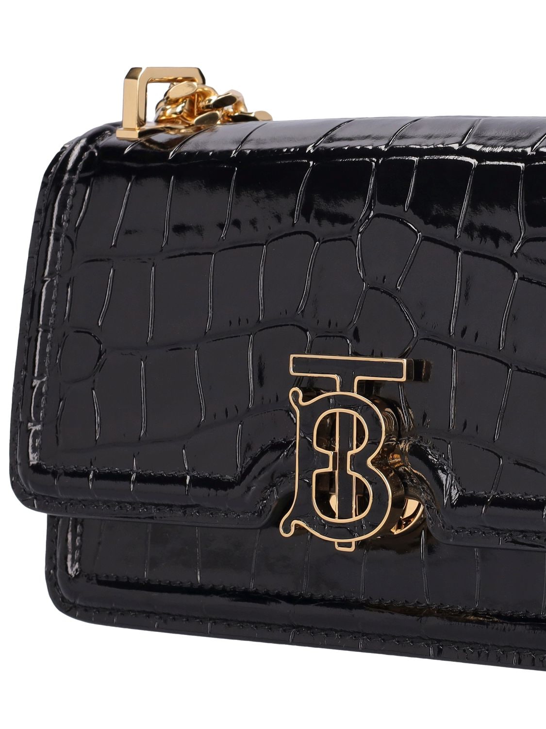 Burberry The TB Logo Bag Black Leather