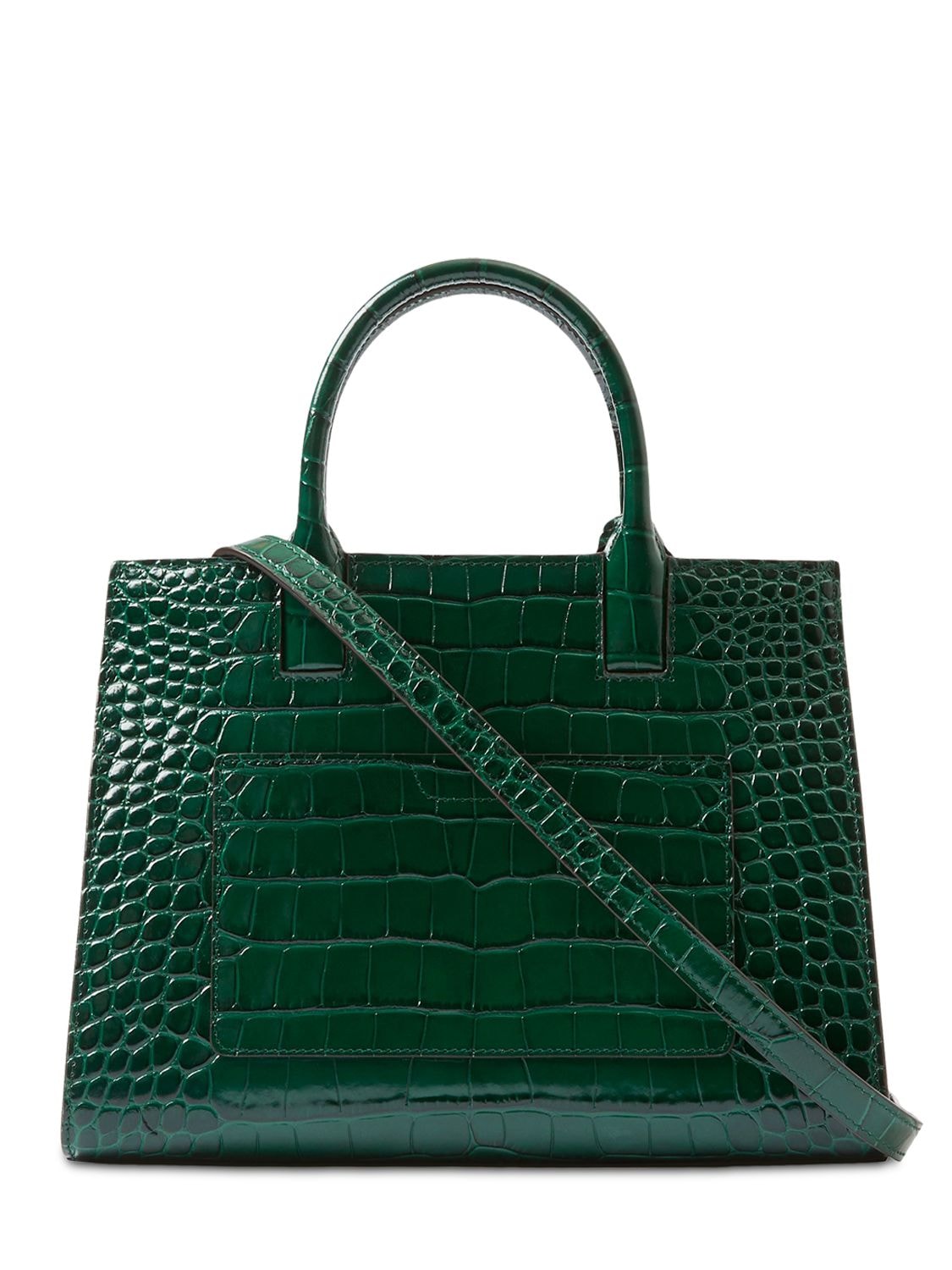 Shop Burberry Mini Frances Embossed Leather Top Handle In Dk Vir Green