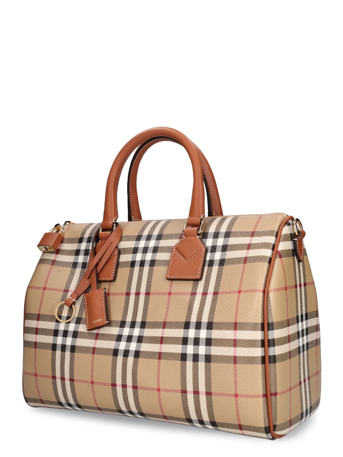 Burberry Beige mini checked bowling bag - Realry: Your Fashion Search Engine