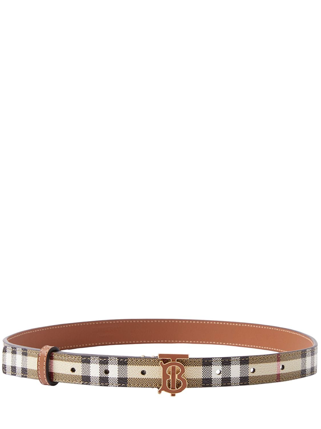 BURBERRY 2CM CHECK PRINTED BELT