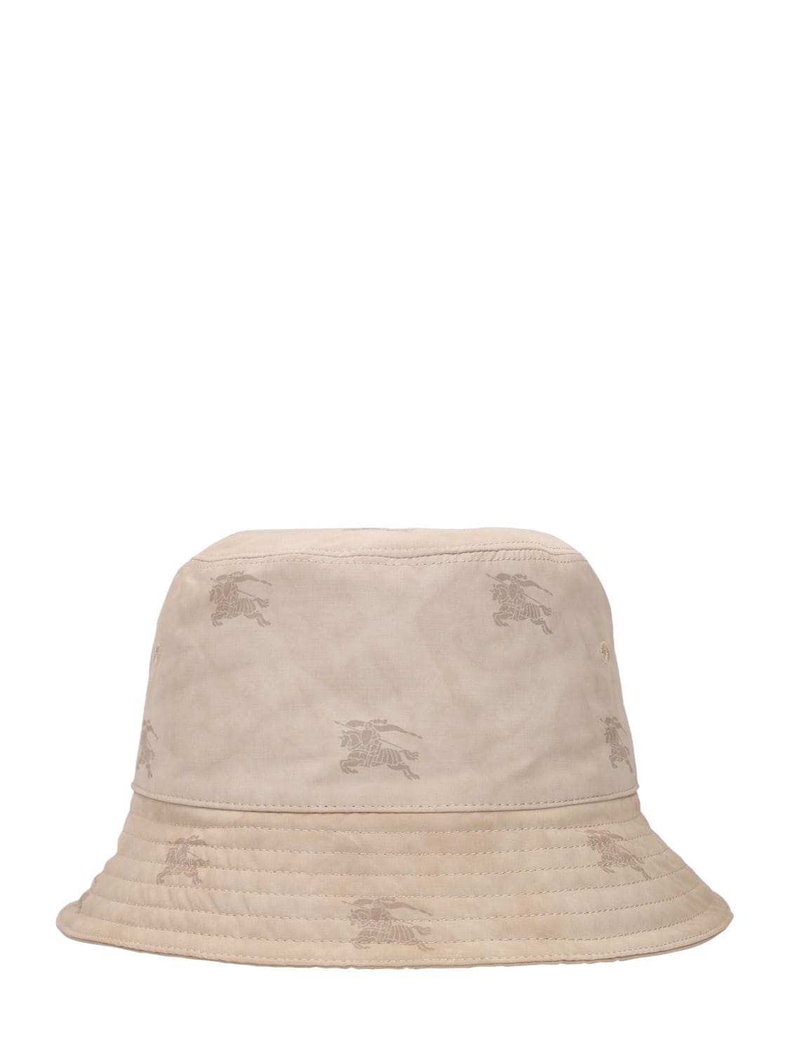 Burberry Knight Printed Cotton Blend Bucket Hat In Beige
