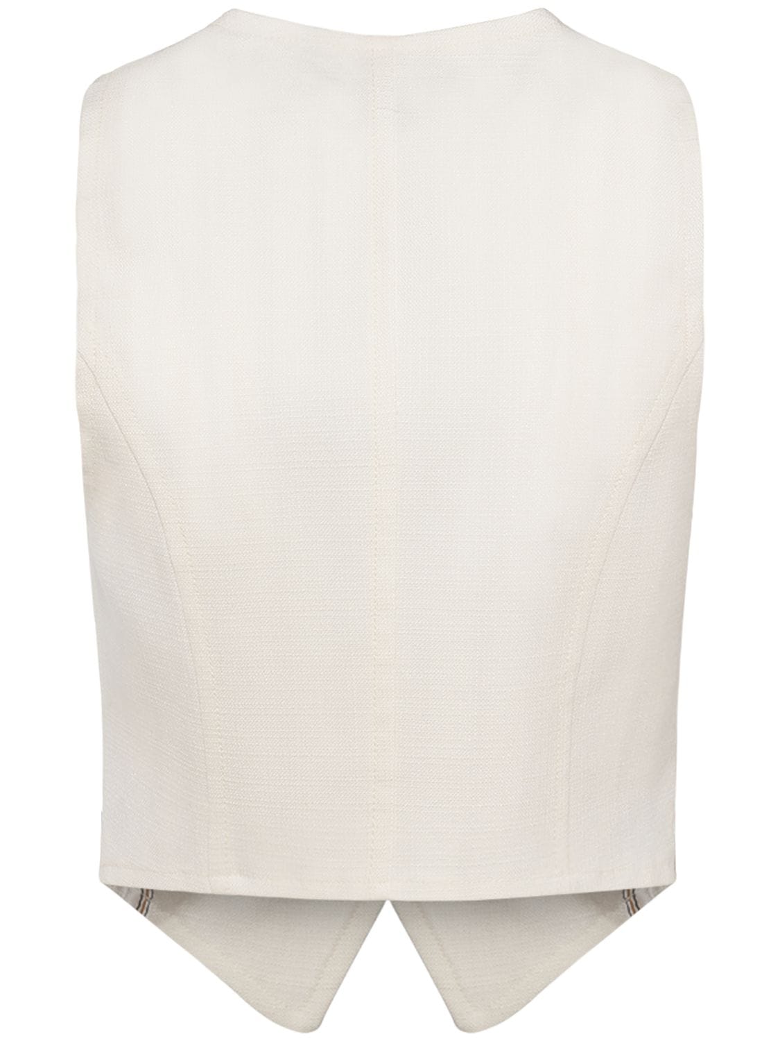 Shop Etro Wool & Viscose Twill Vest In White