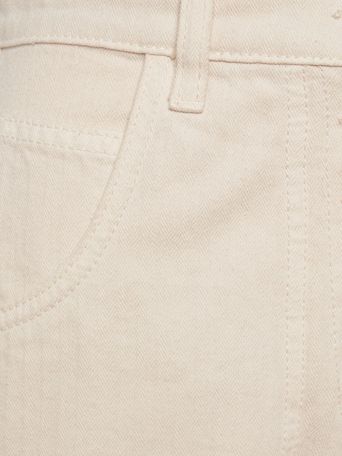 Shop Etro High Rise Flared Denim Jeans In Ivory