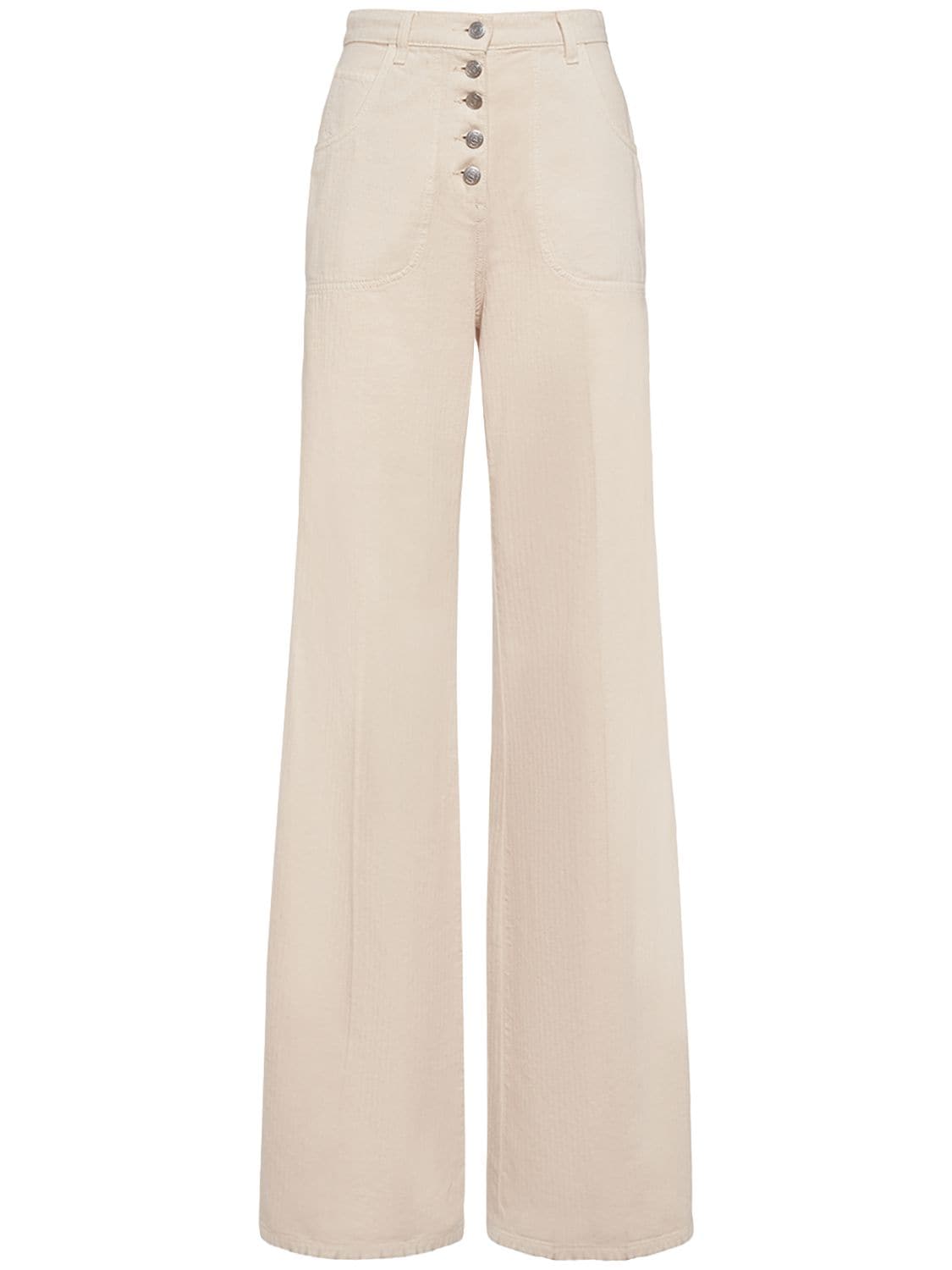 Etro High Rise Flared Denim Jeans In Ivory