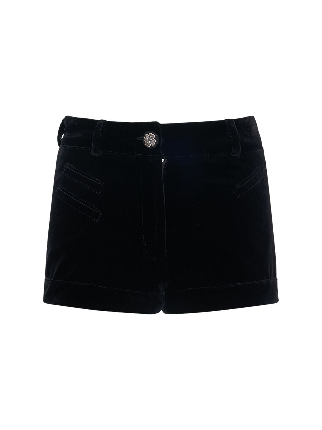 Shop Etro Velvet Mini Shorts In Black