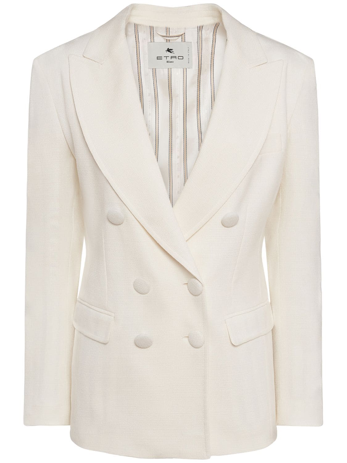 Etro Wool & Viscose Twill Blazer In White