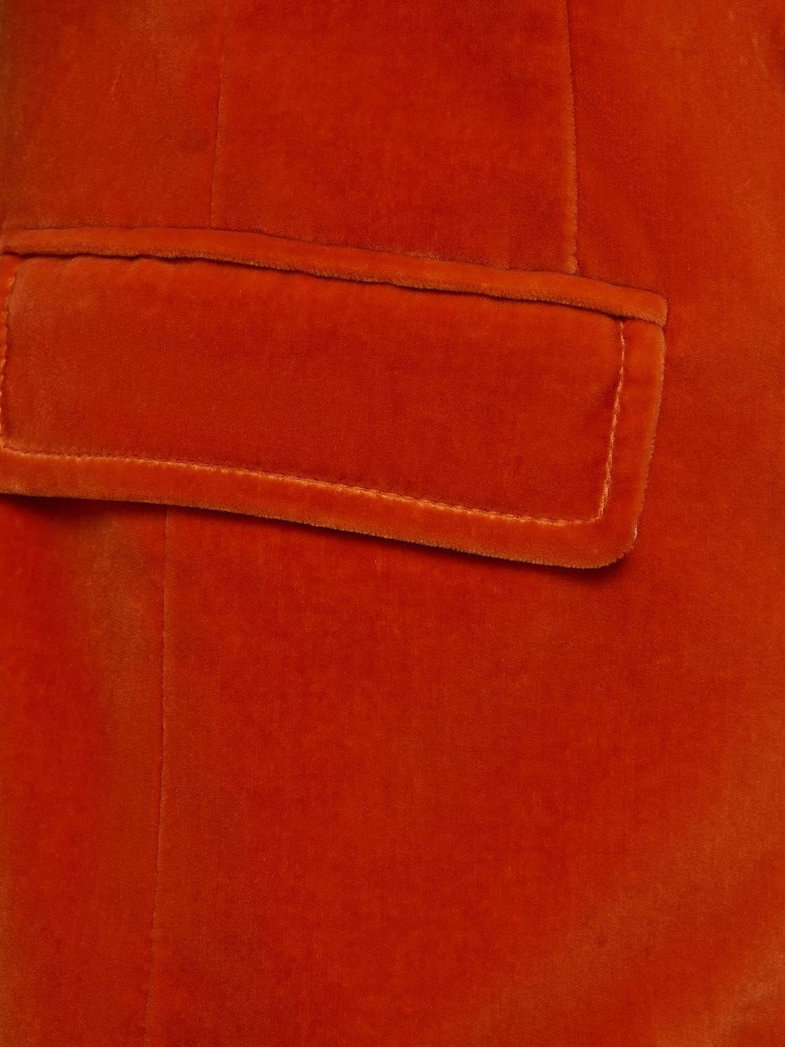 Shop Etro Double Breasted Velvet Blazer In Orange