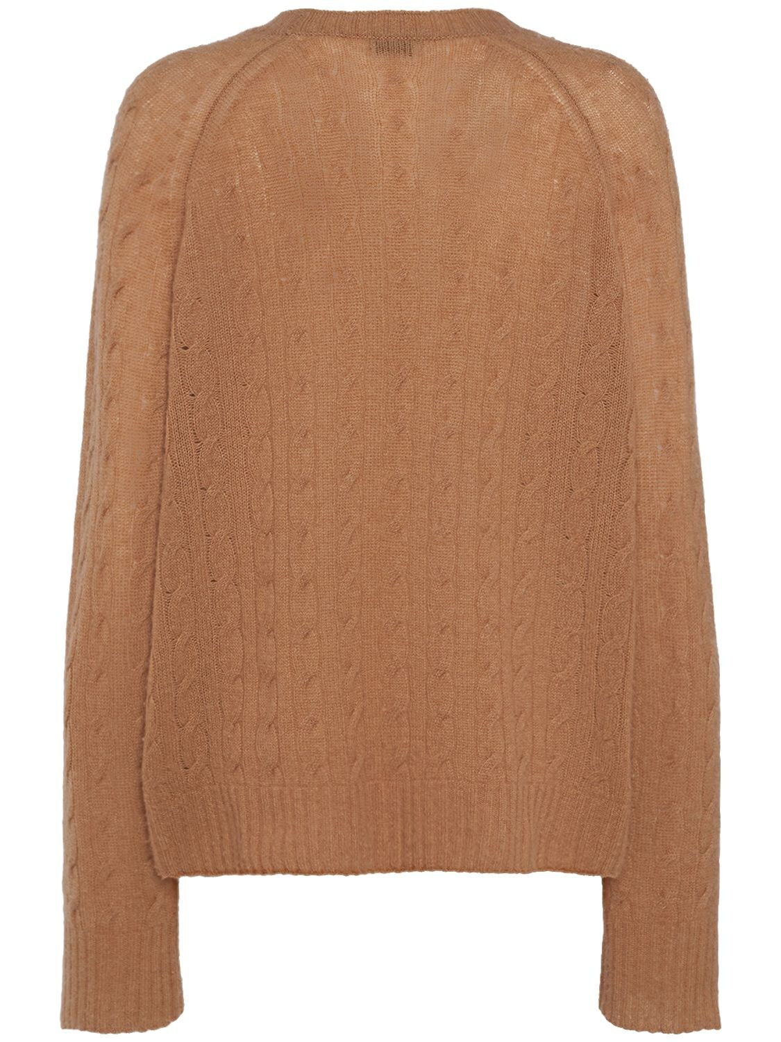 Shop Etro Cashmere Cable Knit Sweater In Camel