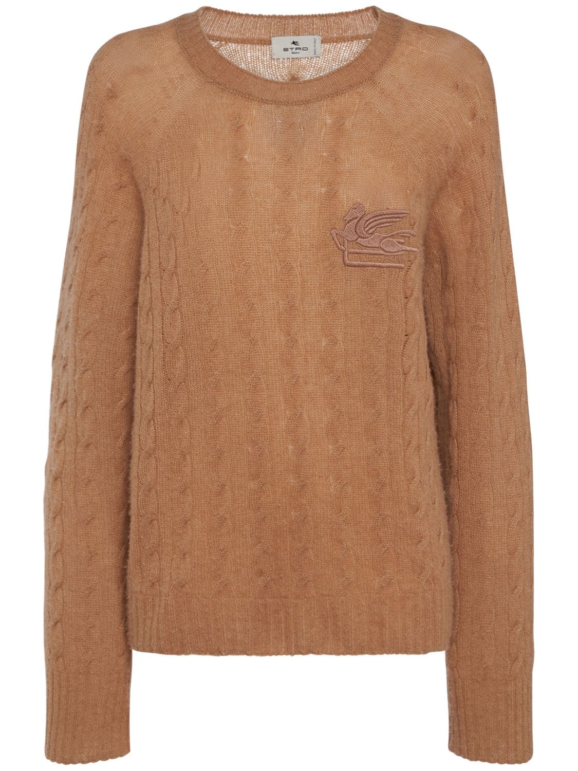Etro Cashmere Cable Knit Sweater In Camel