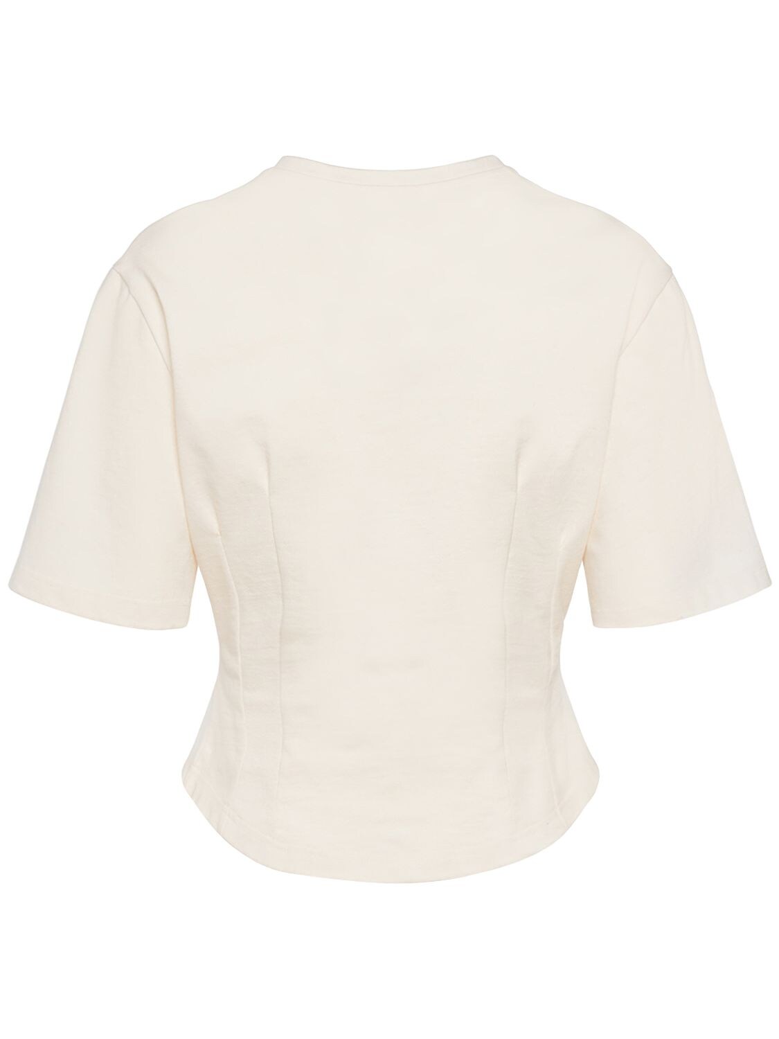 Shop Etro Logo Cotton Jersey Crop T-shirt In White