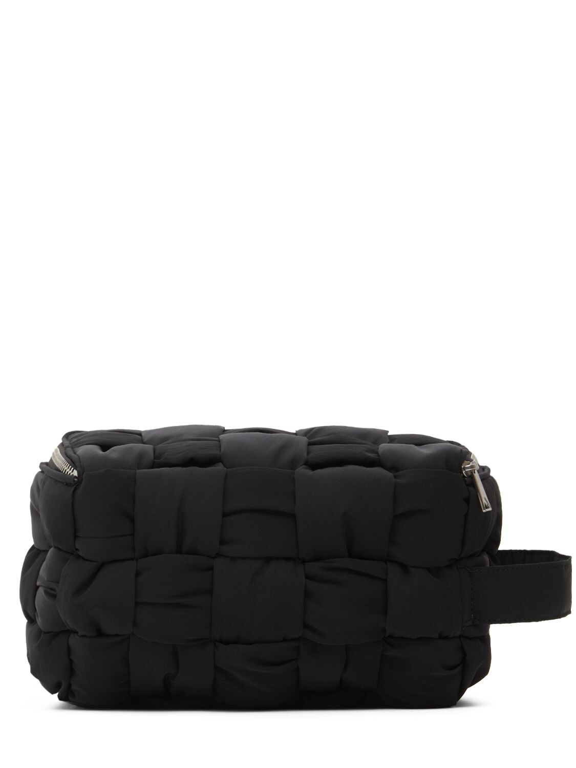 Shop Bottega Veneta Cassette Nylon Toiletry Bag In Black