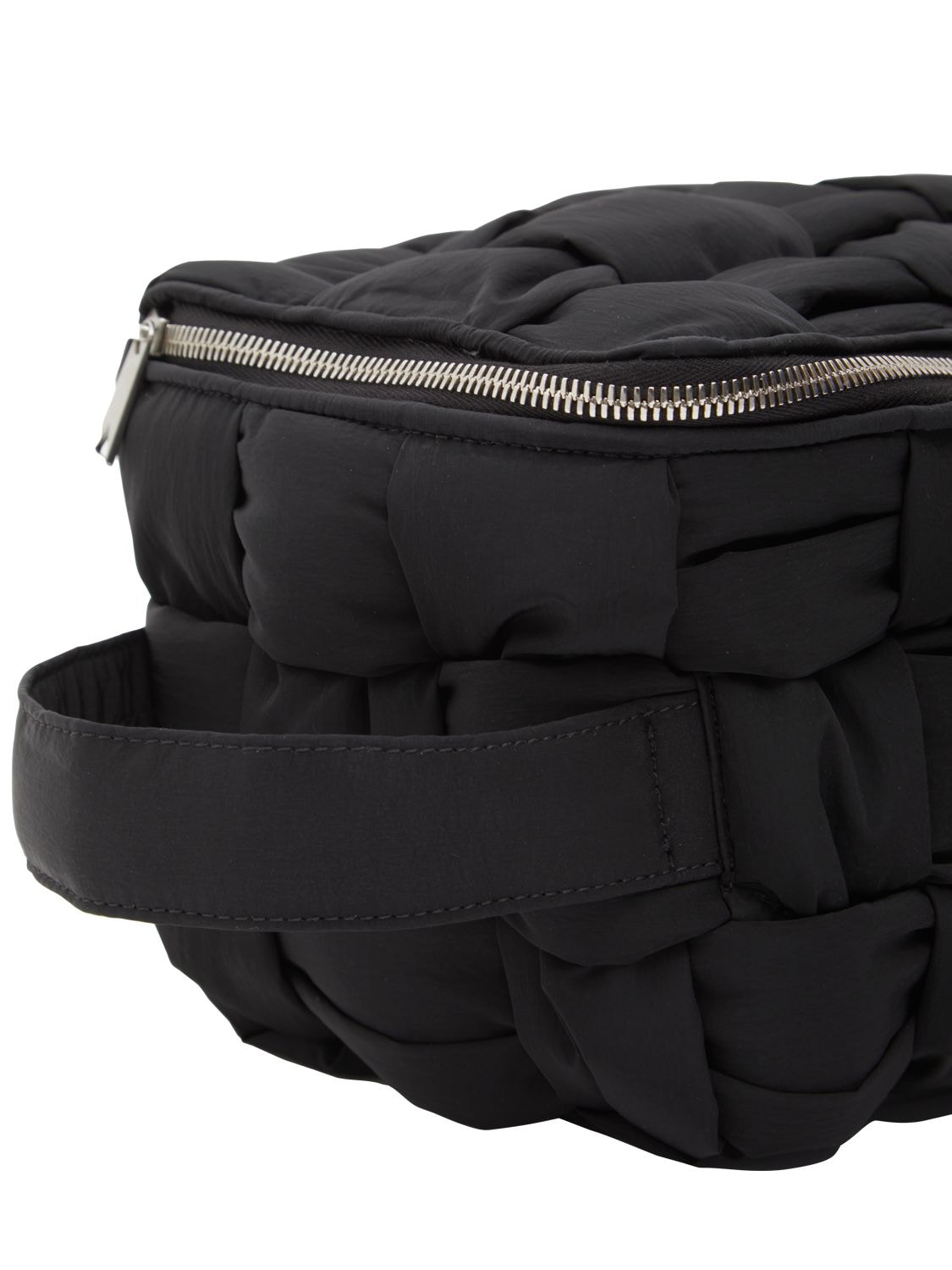 Shop Bottega Veneta Cassette Nylon Toiletry Bag In Black