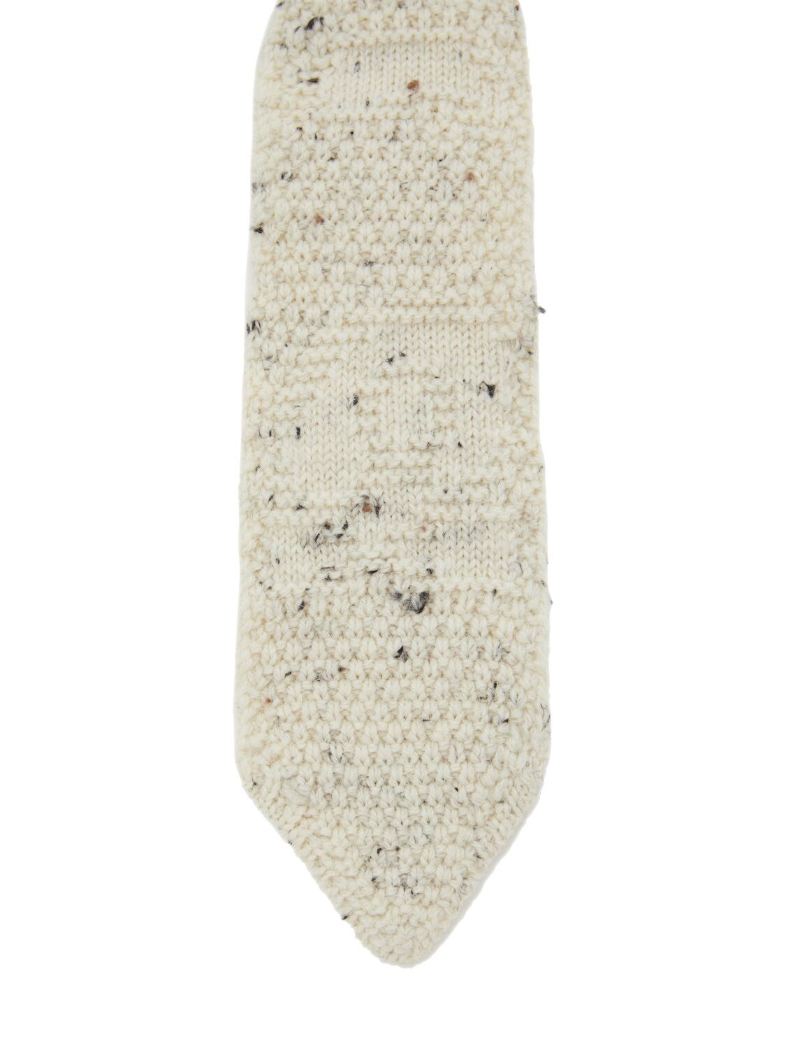 Shop Bottega Veneta Graphic Multistitch Wool Tie In Dove