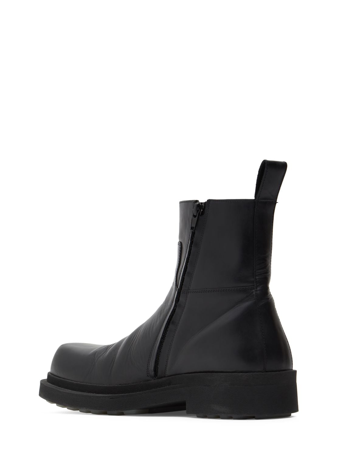 Shop Bottega Veneta Ben Leather Ankle Boots In Black
