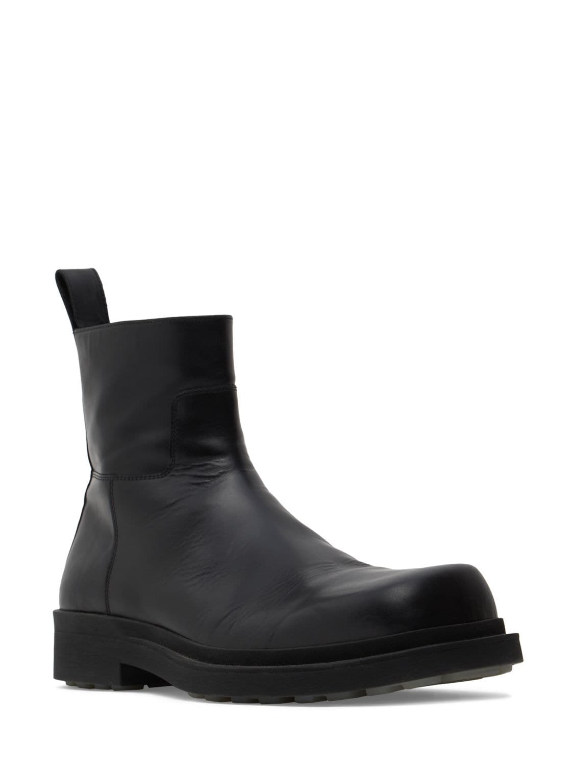 Shop Bottega Veneta Ben Leather Ankle Boots In Black