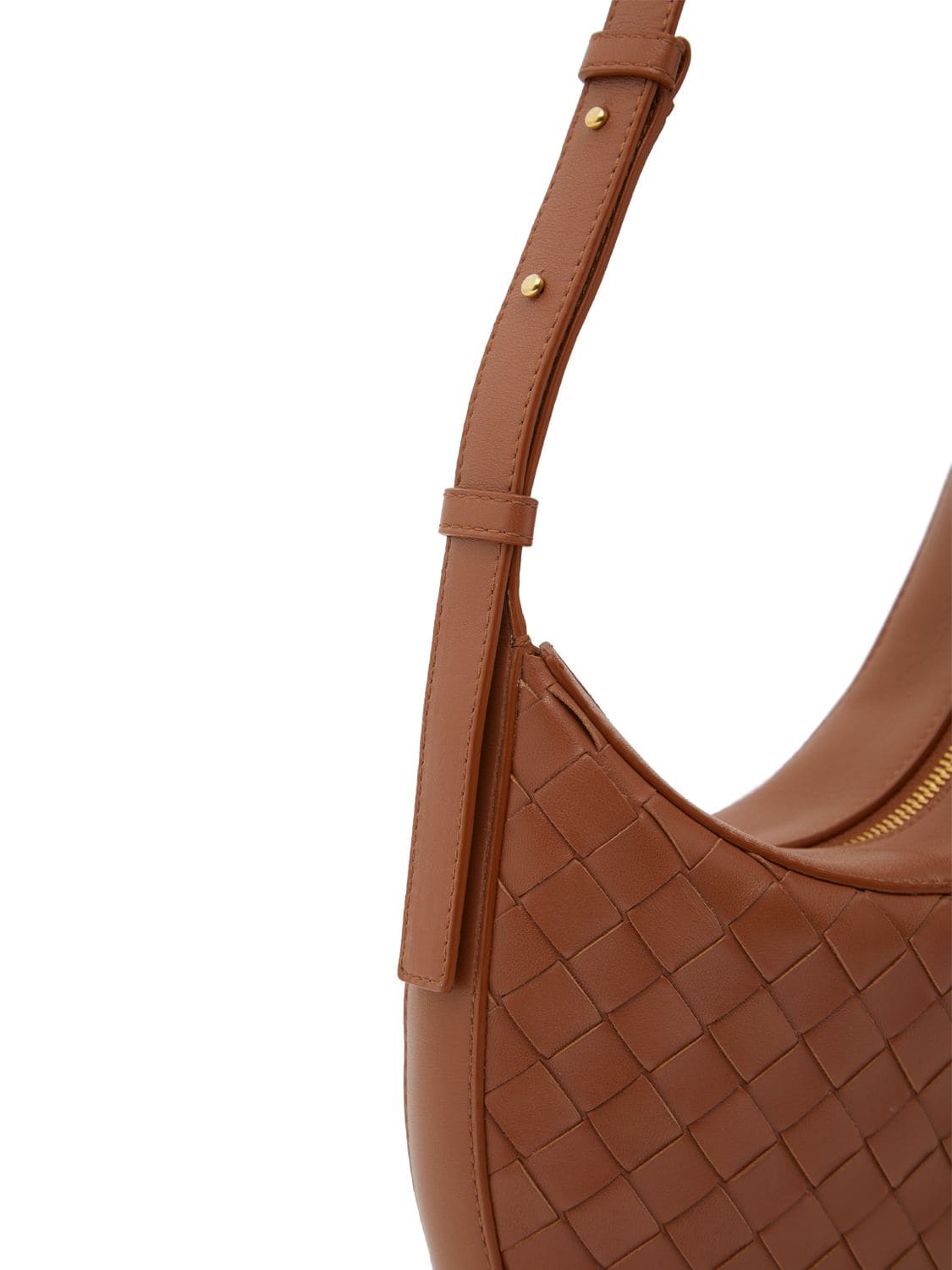 Shop Bottega Veneta Small Drop Leather Shoulder Bag In Wood