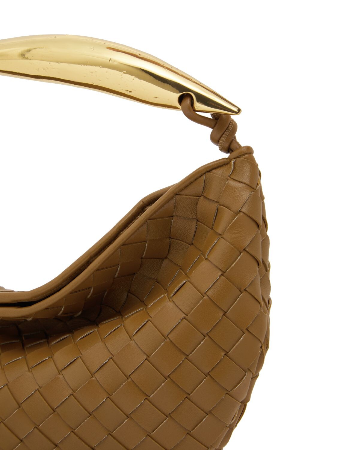 Shop Bottega Veneta Small Sardine Leather Top Handle Bag In Acorn
