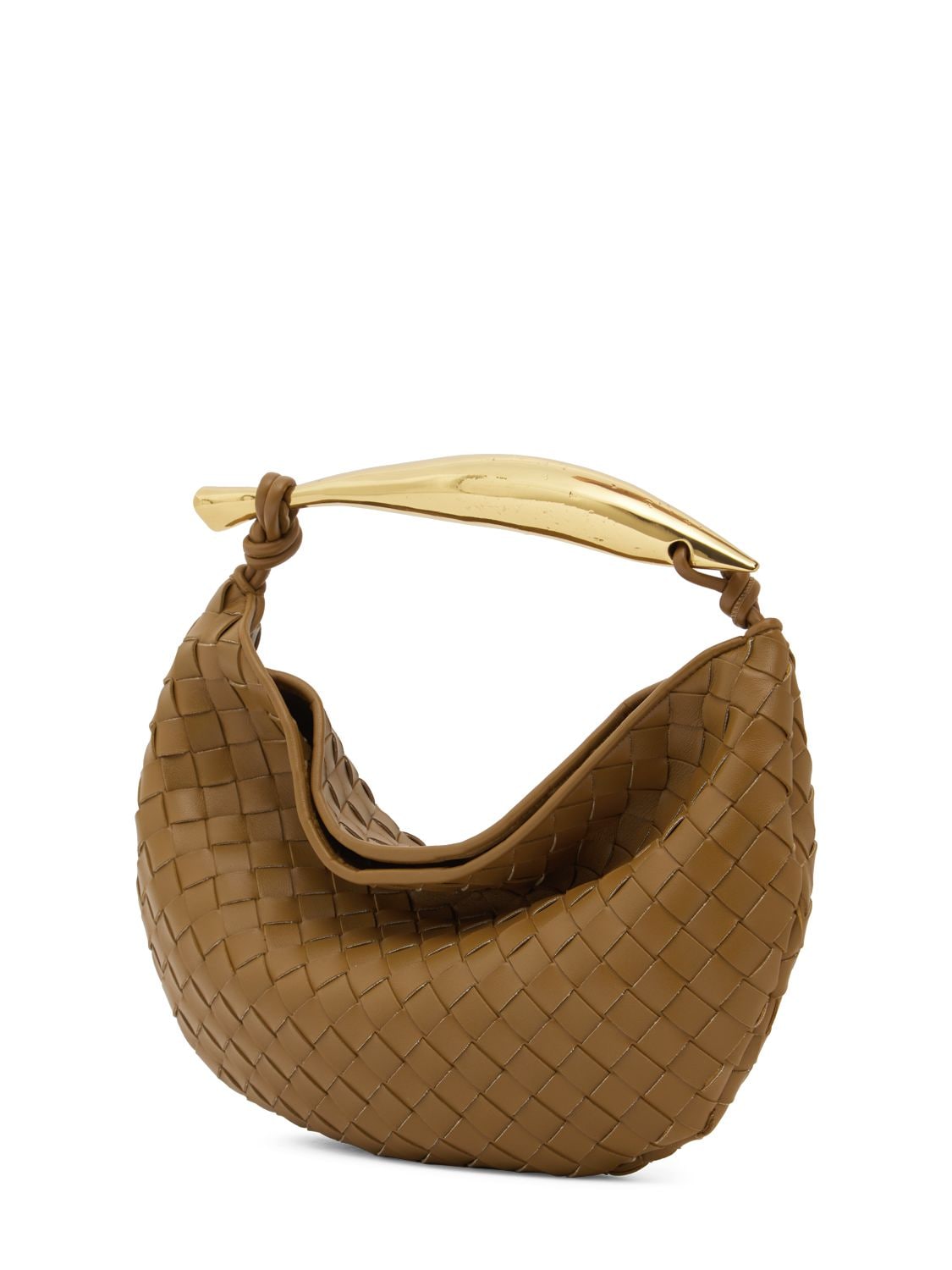 Shop Bottega Veneta Small Sardine Leather Top Handle Bag In Acorn