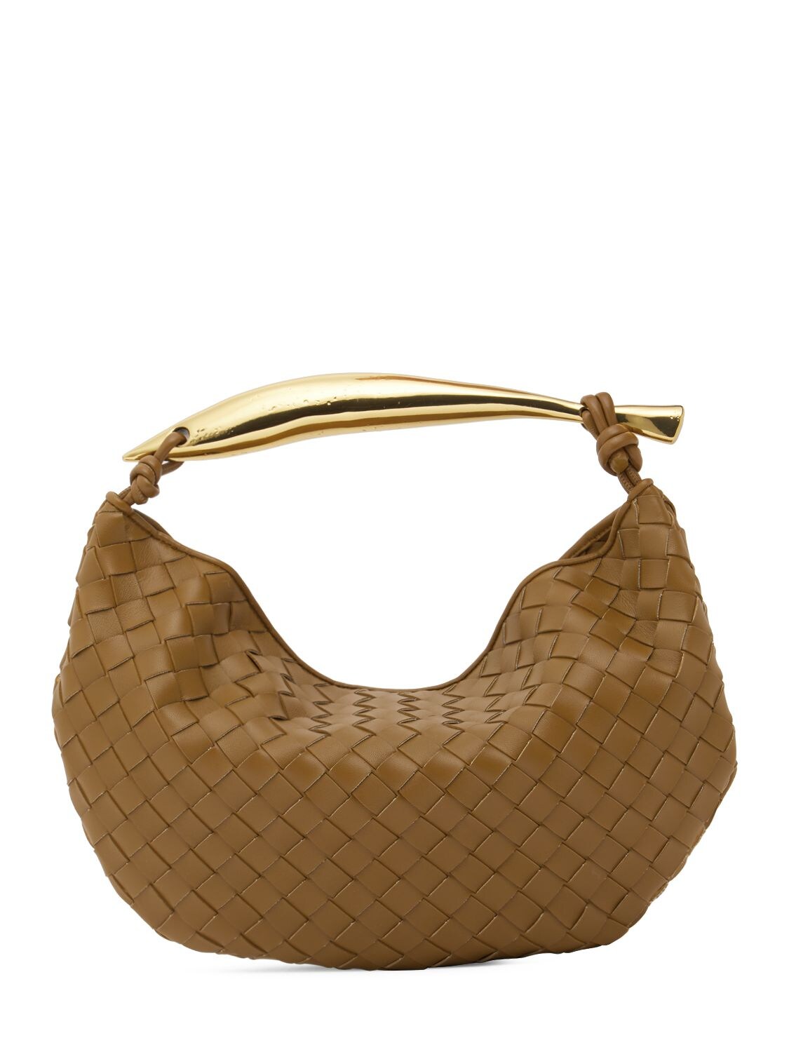 Shop Bottega Veneta Small Sardine Leather Top Handle Bag In Acorn