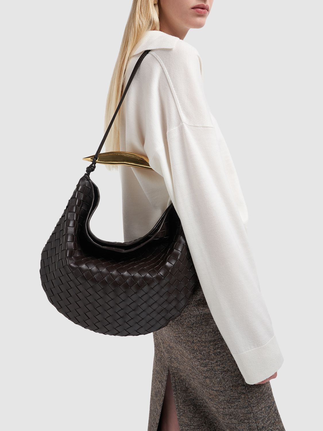 Bottega Veneta Sardine Medium Intrecciato Leather Top-Handle Bag
