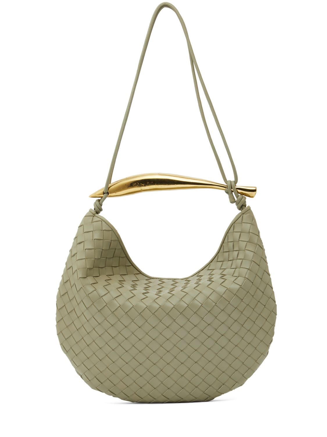 Shop Bottega Veneta Medium Sardine Leather Shoulder Bag In Travertine