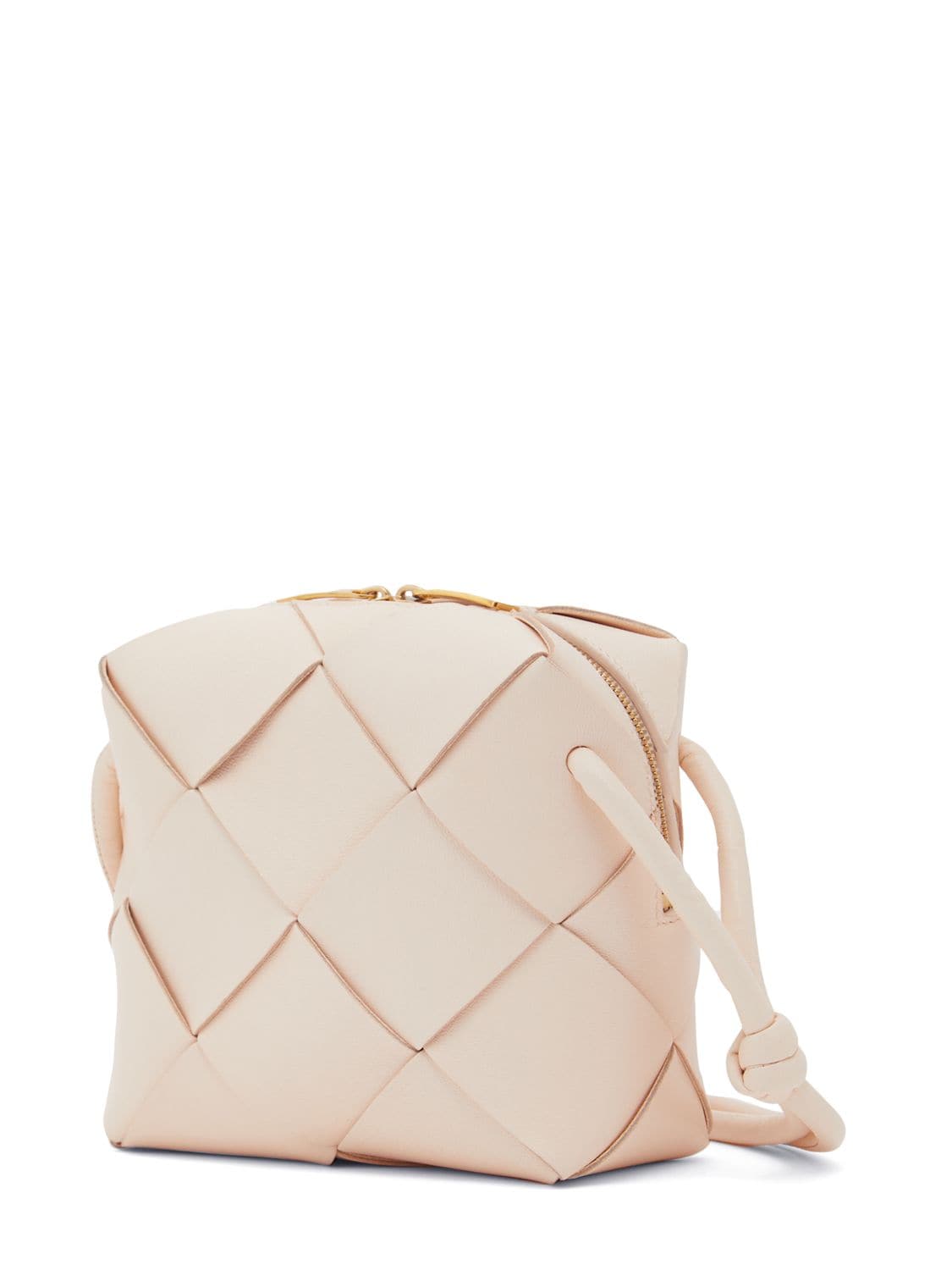 Shop Bottega Veneta Mini Cassette Leather Camera Bag In Macaroon