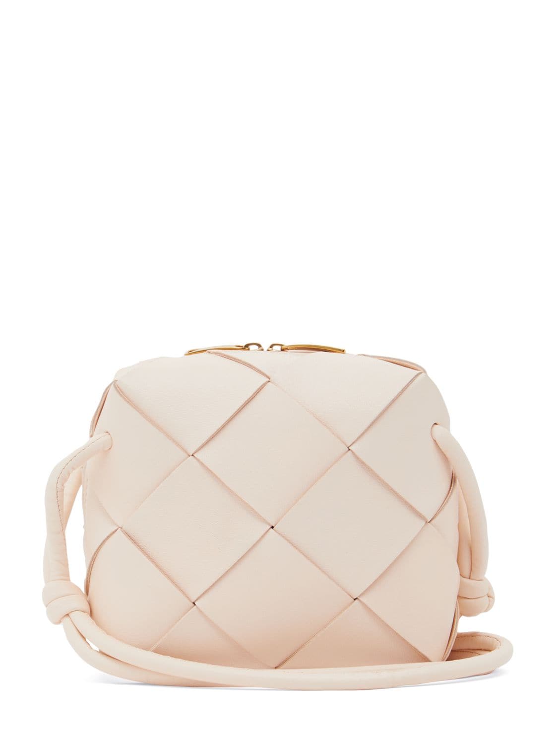 Shop Bottega Veneta Mini Cassette Leather Camera Bag In Macaroon