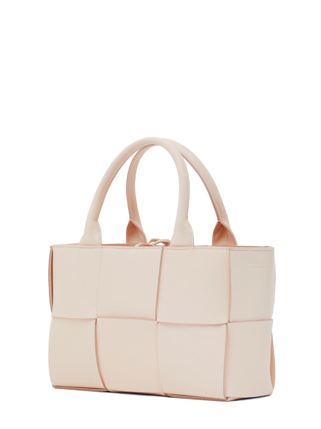 Shop Bottega Veneta Mini Arco Leather Tote Bag In Macaroon