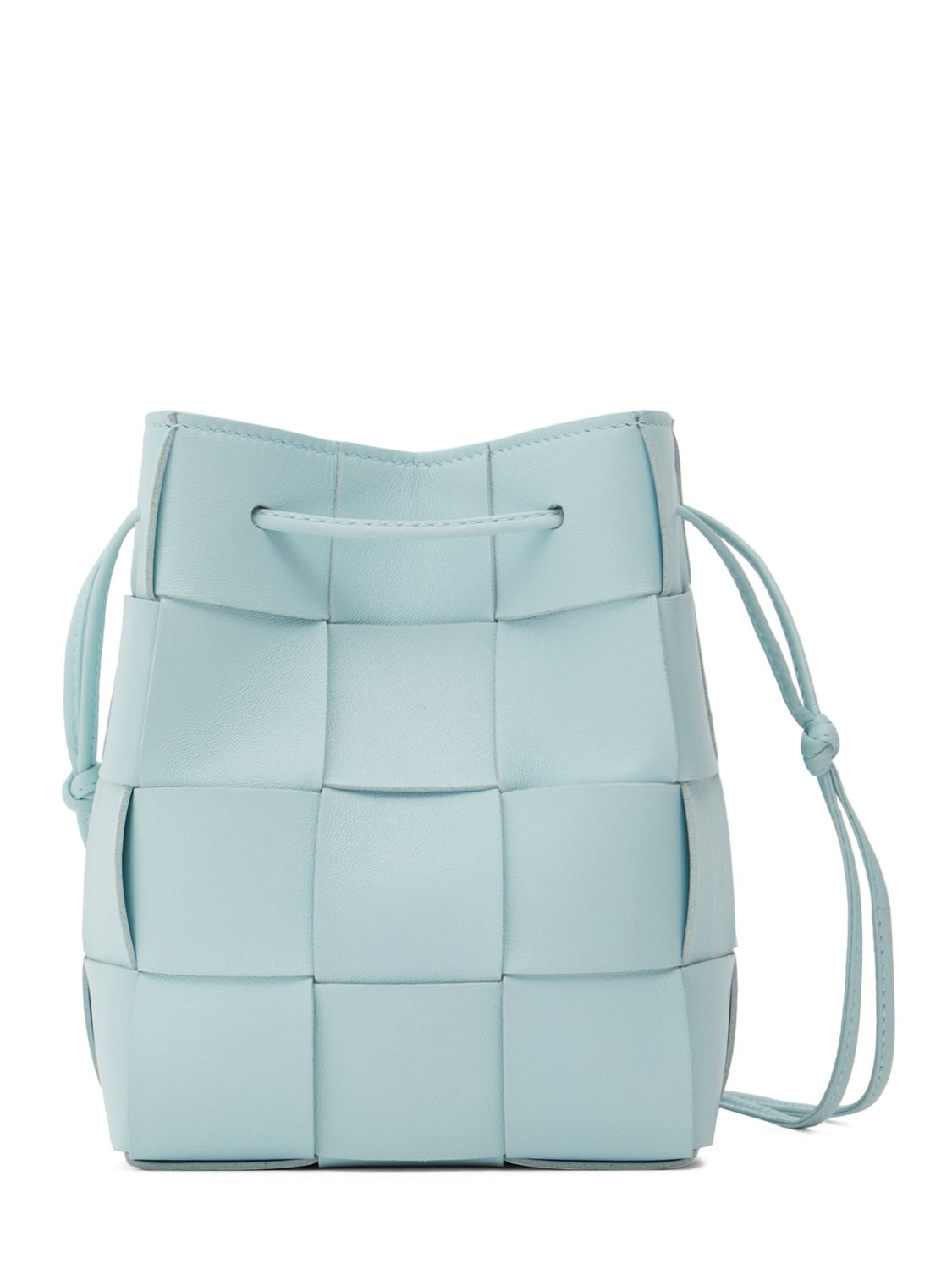 Bottega Veneta Small Cassette Leather Bucket Bag In Teal
