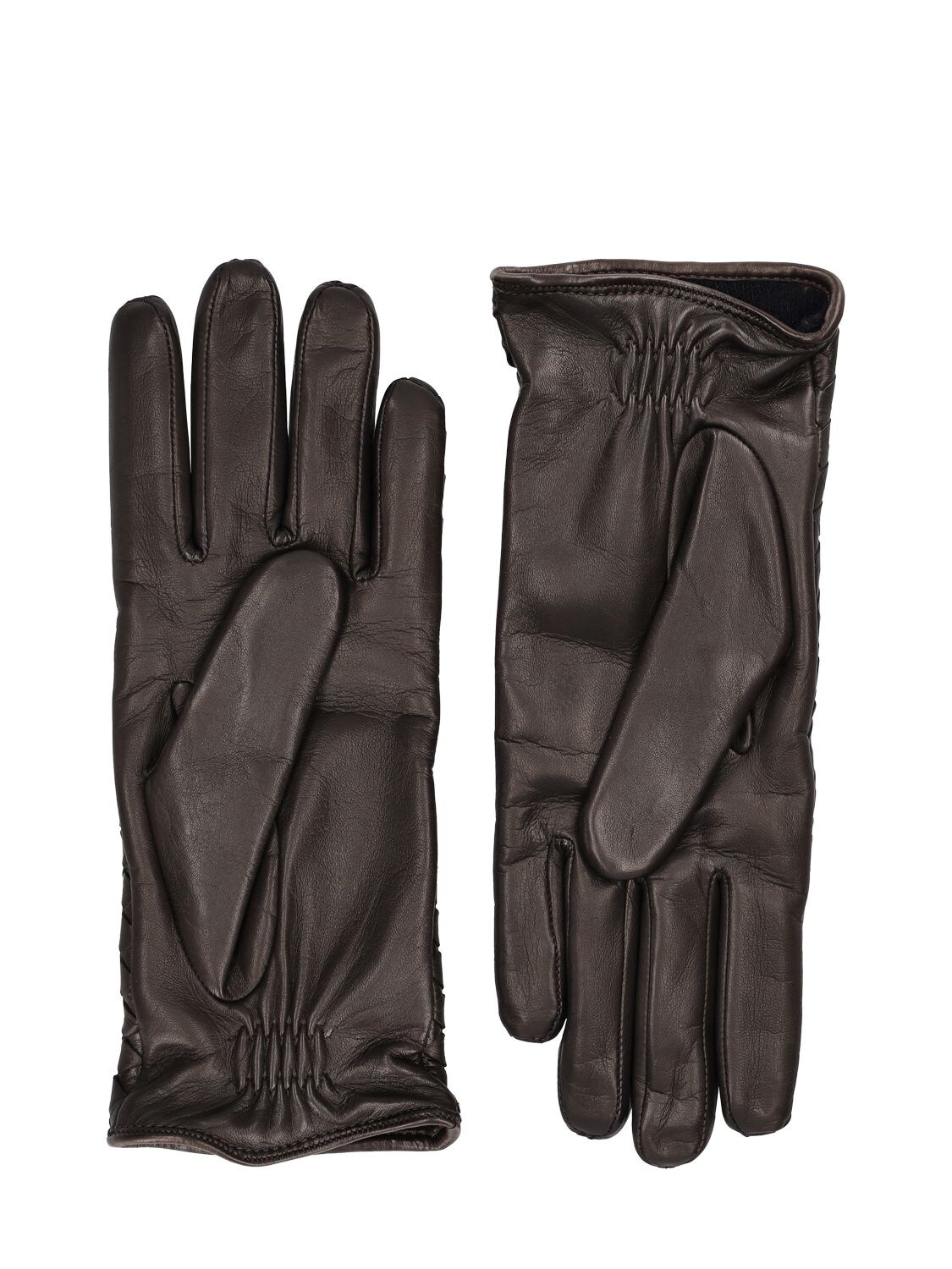 Shop Bottega Veneta Leather Gloves In Fondant