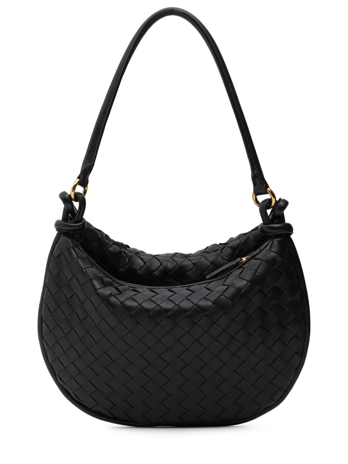 Shop Bottega Veneta Medium Gemelli Leather Shoulder Bag In Black
