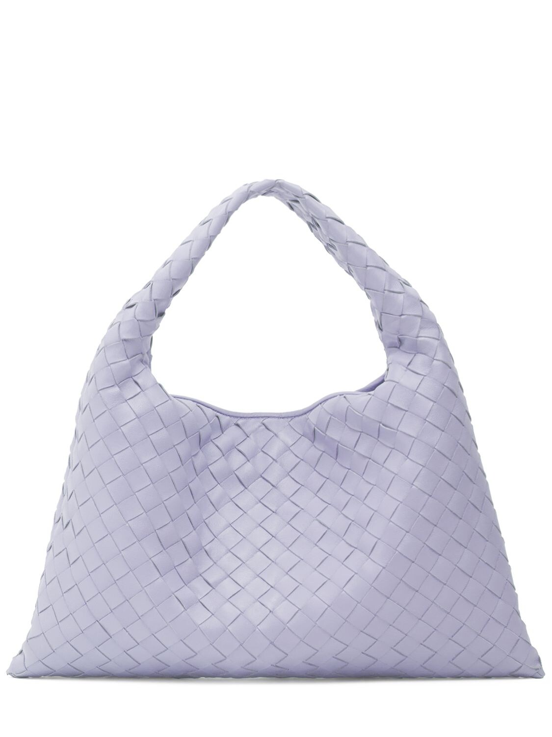 Shop Bottega Veneta Small Hop Leather Shoulder Bag In Oyster