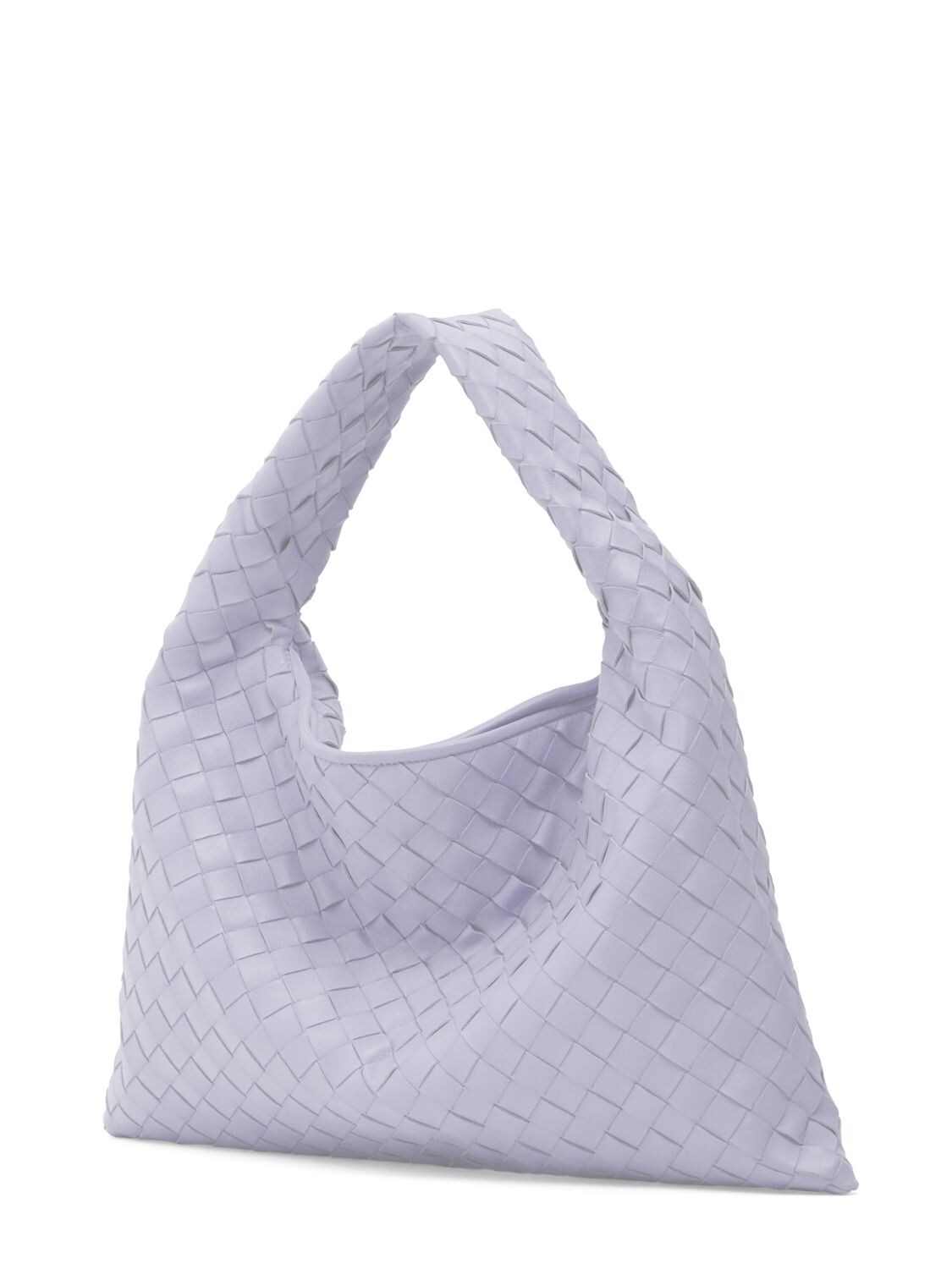 Shop Bottega Veneta Small Hop Leather Shoulder Bag In Oyster