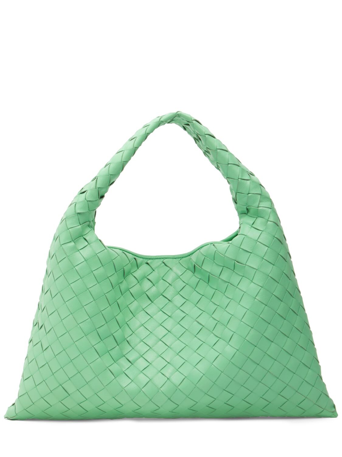 Shop Bottega Veneta Small Hop Leather Shoulder Bag In Siren