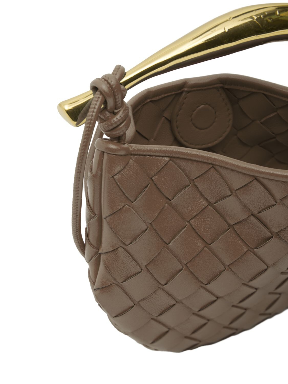 Shop Bottega Veneta Mini Sardine Leather Crossbody Bag In Taupe Grey